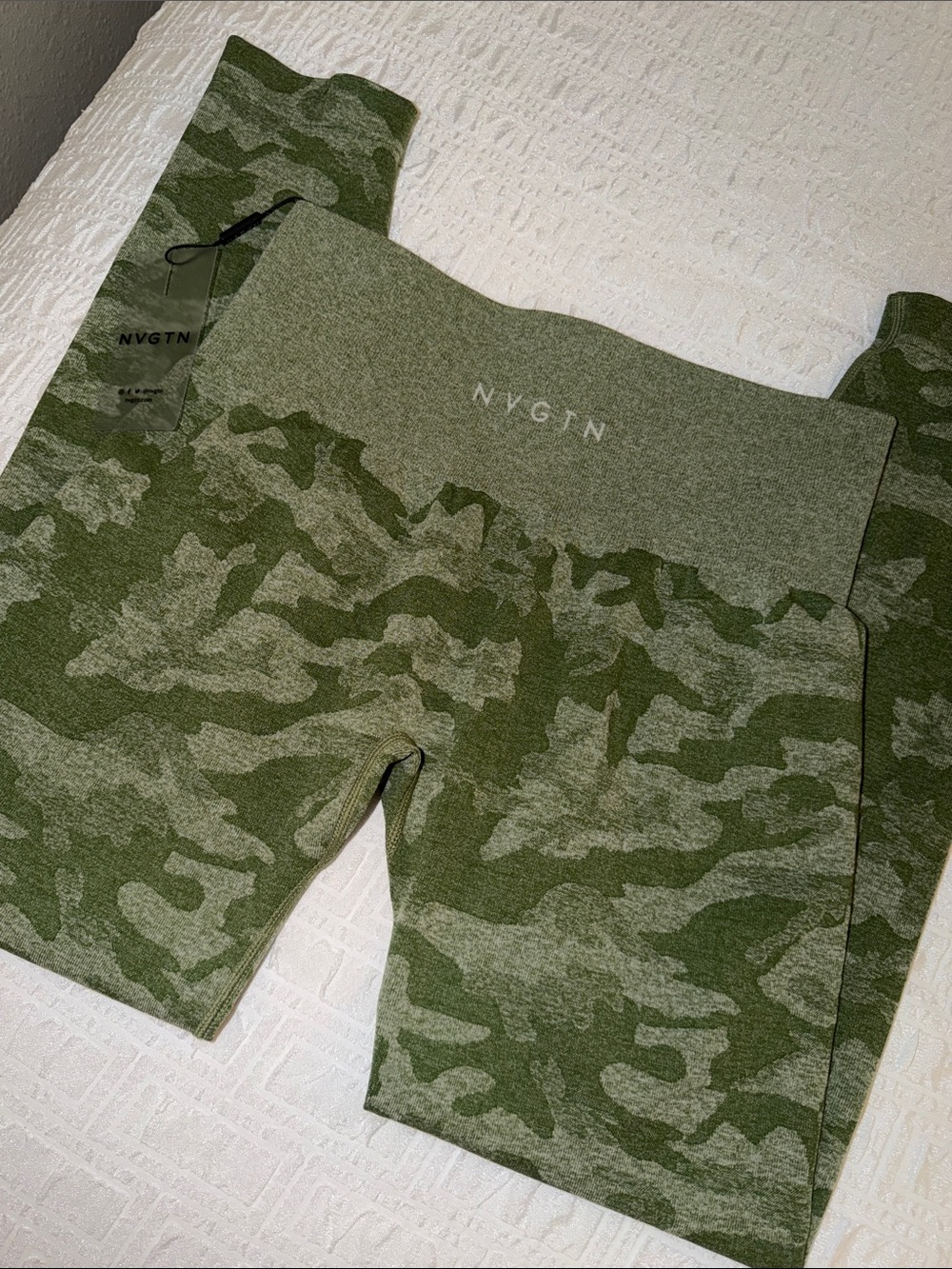 NVGTN Olive Green Camo Kids Leggings - Picture 5 of 5
